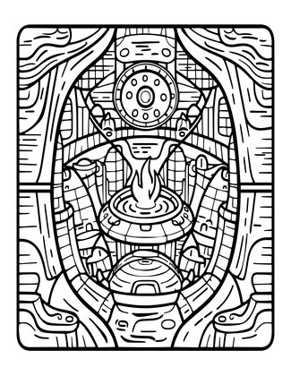 Steam Vents - Free printable coloring page