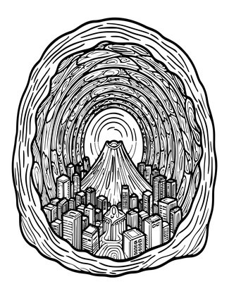 Lava Tube City - Free printable coloring page