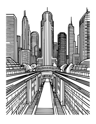 Futuristic Bunker - Free printable coloring page