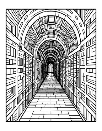 Escape Tunnel - Free printable coloring page