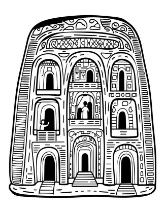 Inhabited Today - Free printable coloring page