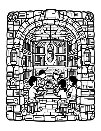 Underground School - Free printable coloring page