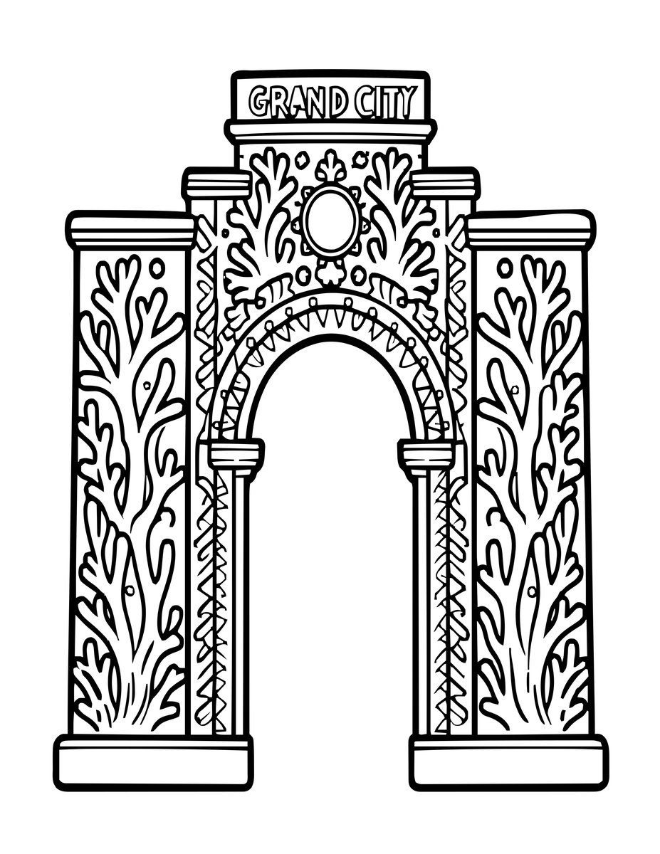 Coral Arch Gate - free printable coloring page