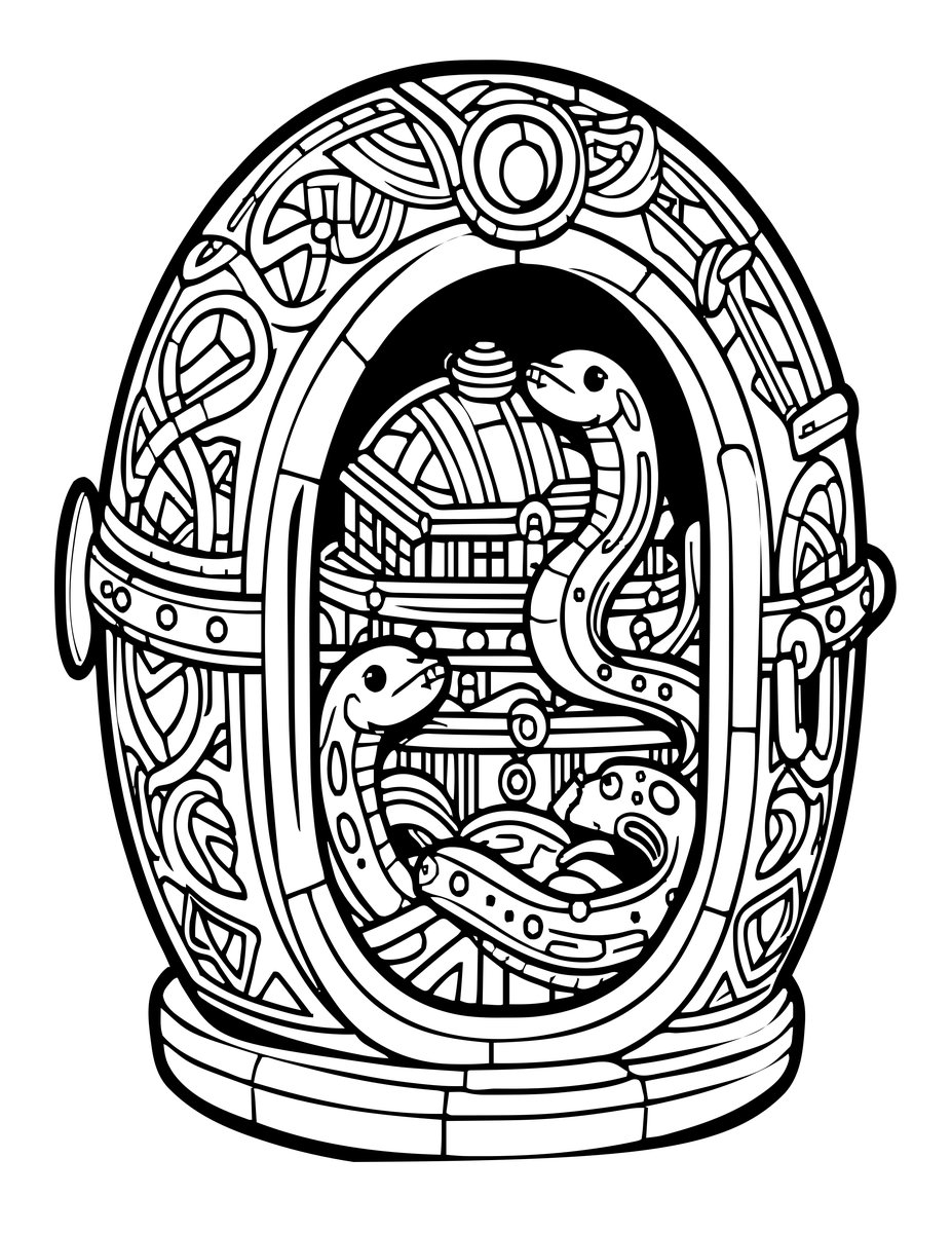 Treasure Vault - free printable coloring page