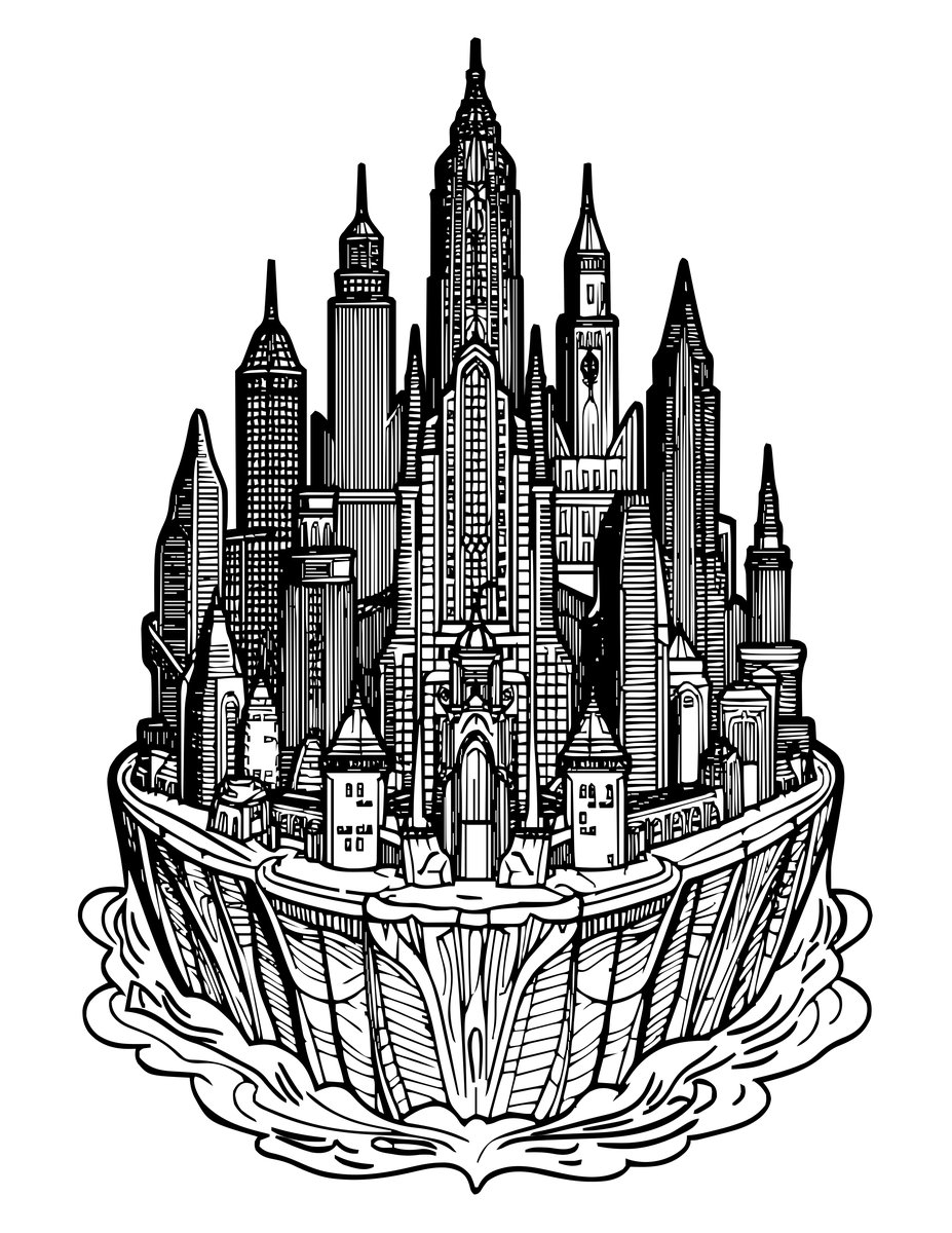 Abyssal City - free printable coloring page