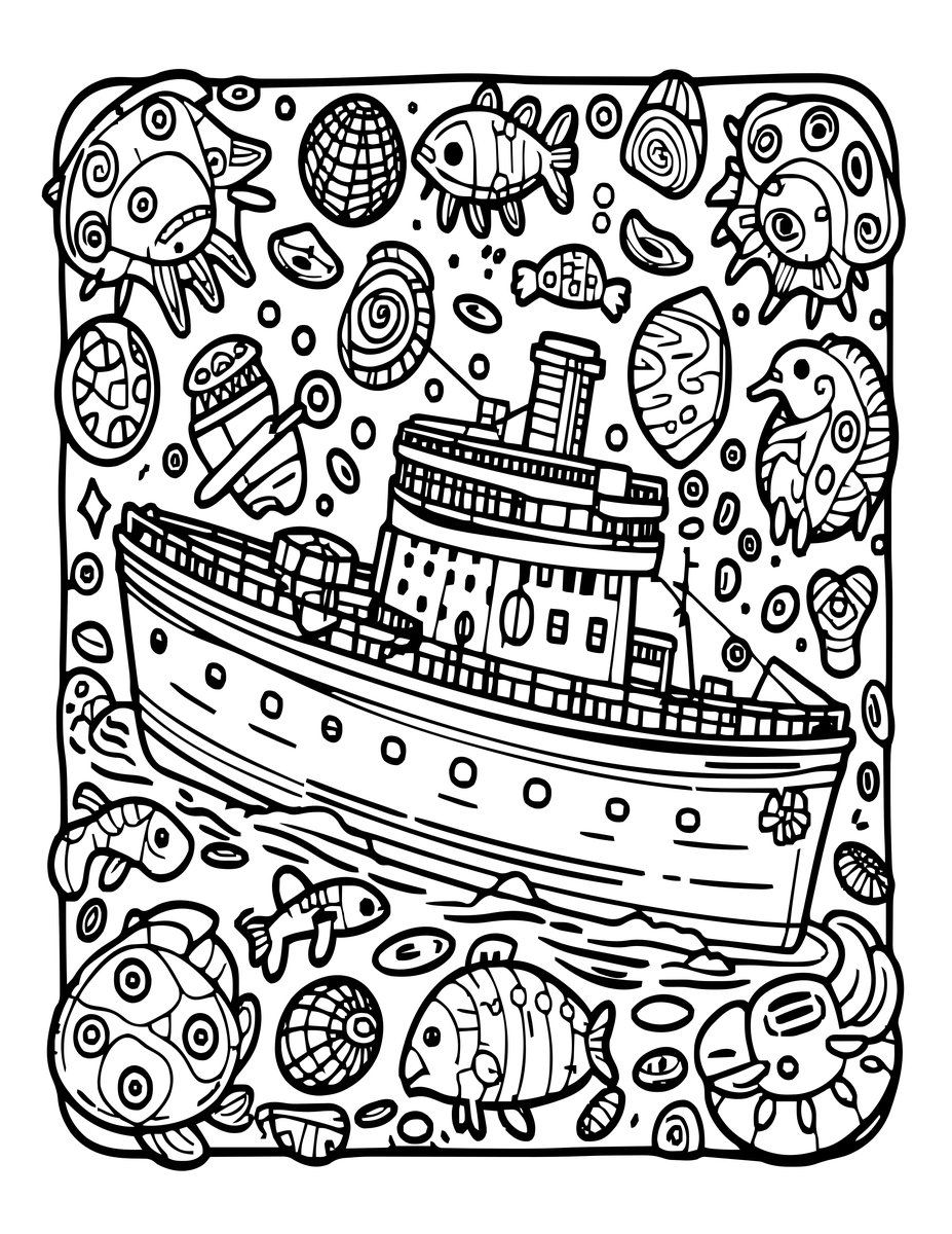 Shipwreck Museum - free printable coloring page