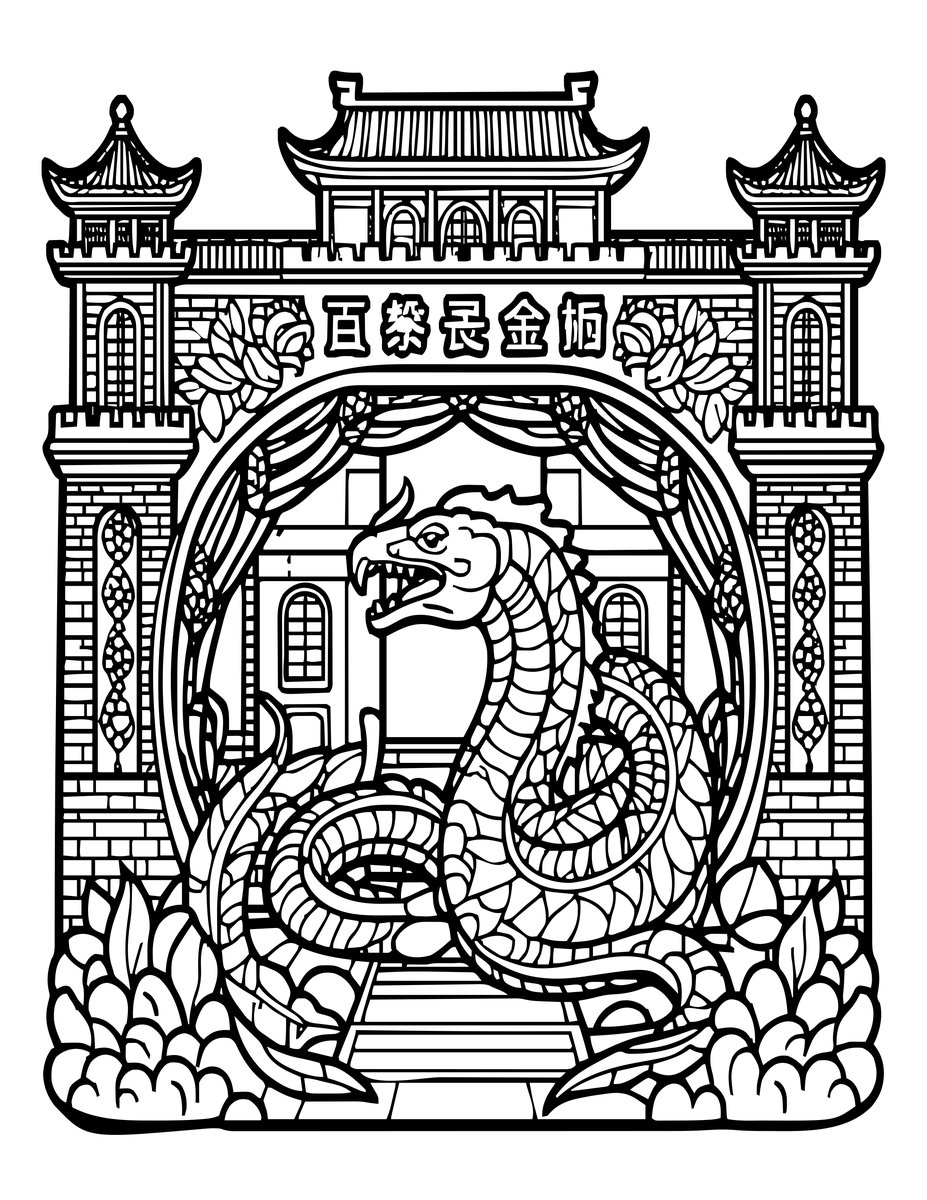 Sea Dragon Lair - free printable coloring page