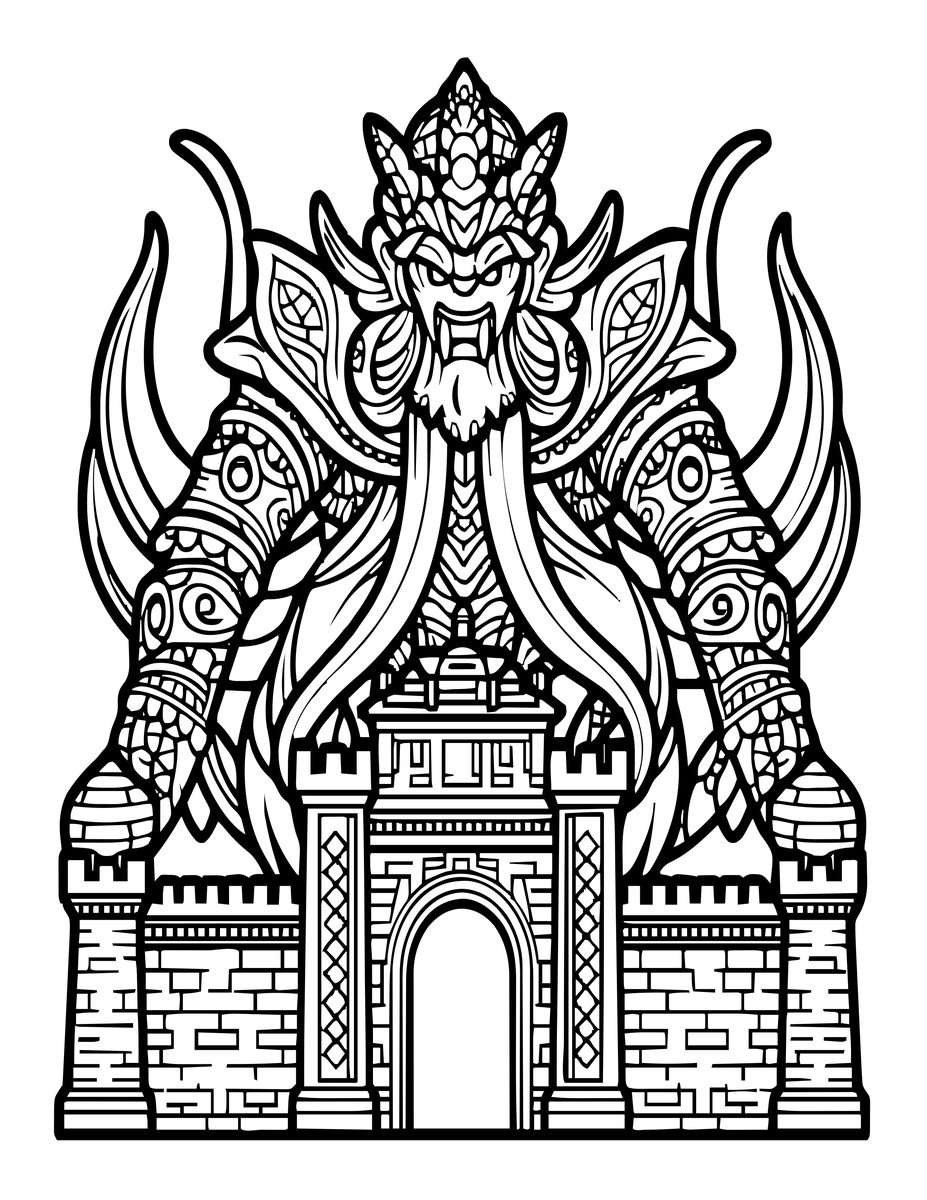 Kraken Guardian - free printable coloring page