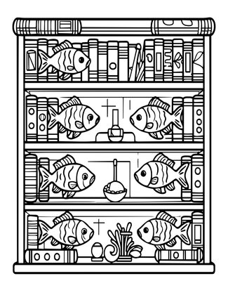 Library of the Deep - Free printable coloring page