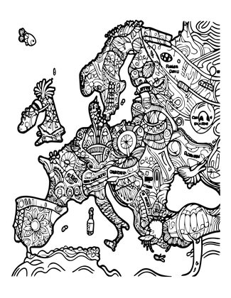 Mermaid Map - Free printable coloring page