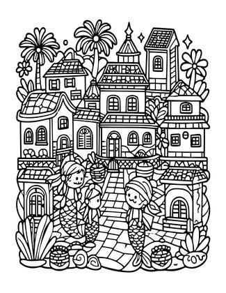 Rainbow Reef - Free printable coloring page