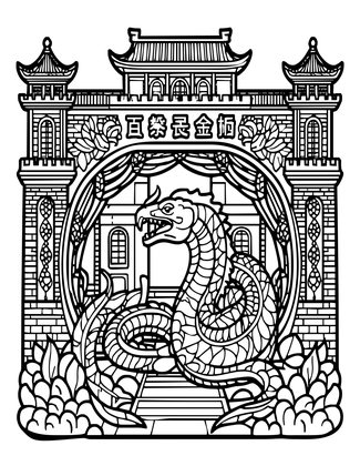 Sea Dragon Lair - Free printable coloring page