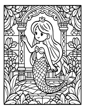 Mermaid Princess - Free printable coloring page