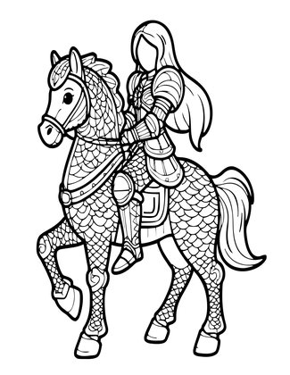 Mermaid Knight - Free printable coloring page