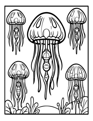 Jellyfish Lanterns - Free printable coloring page