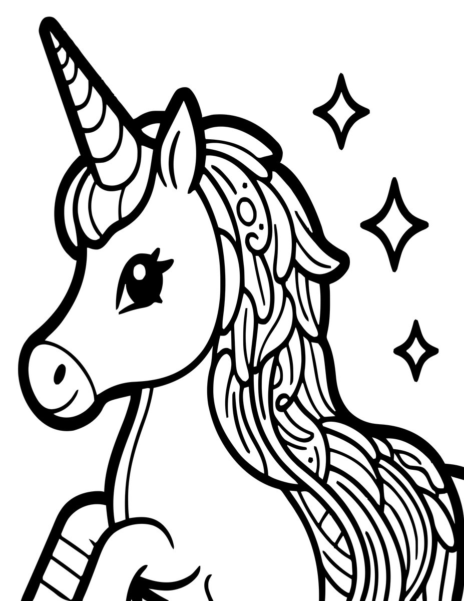 Unicorn Horn Detail - free printable coloring page