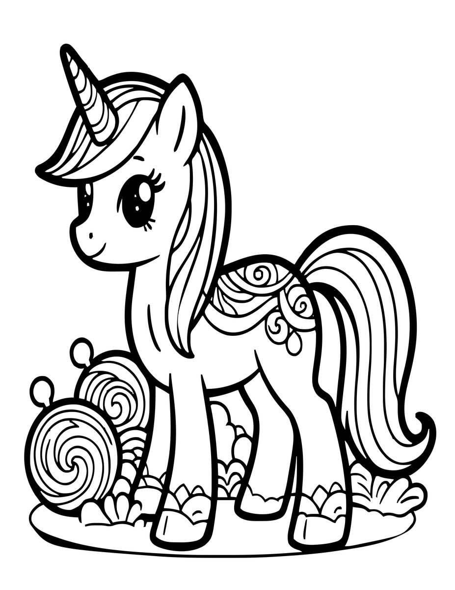 Rainbow Unicorn - free printable coloring page