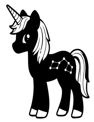 Midnight Unicorn - Free printable coloring page