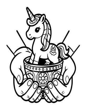 Tiny Unicorn - Free printable coloring page