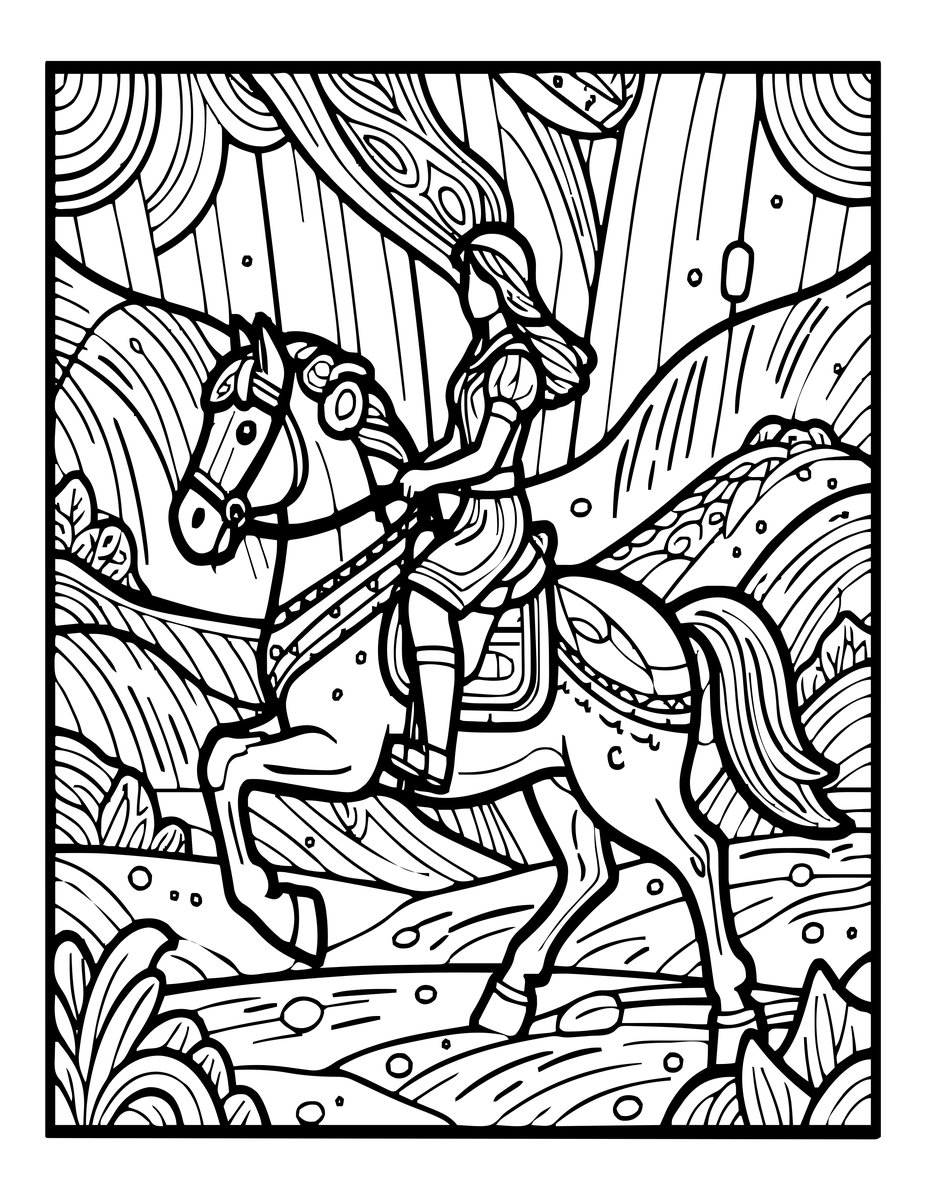 Aurora Ride - free printable coloring page