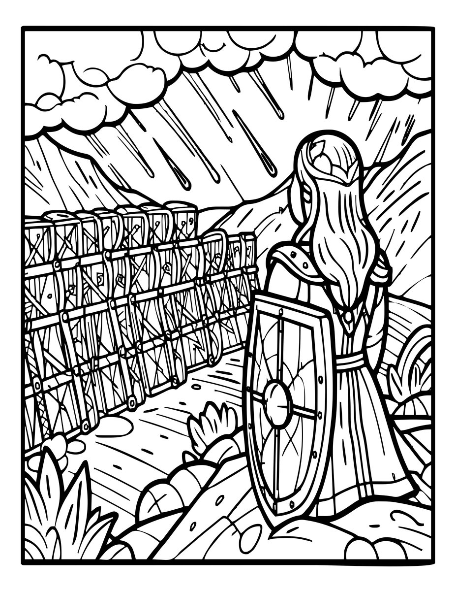 Shieldwall - free printable coloring page