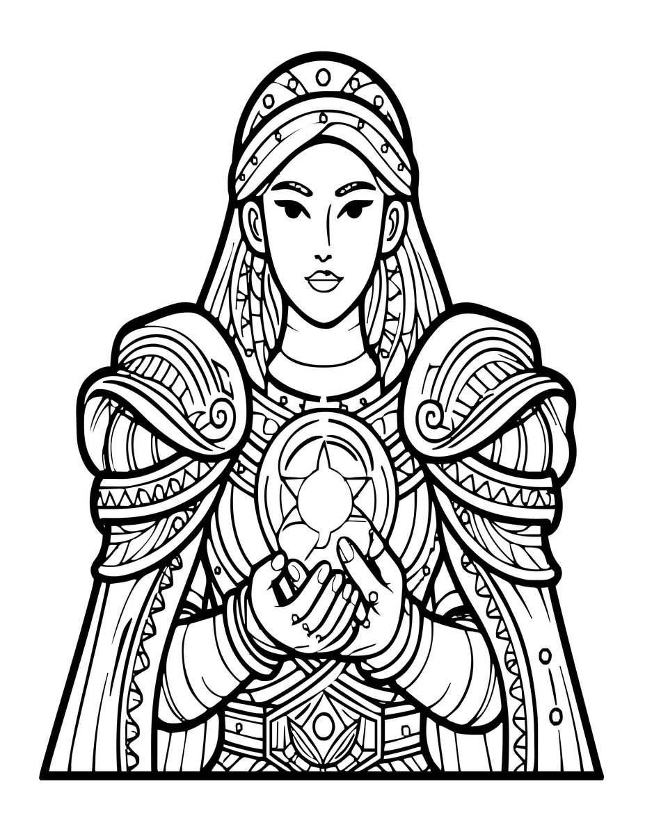 Warrior Soul - free printable coloring page