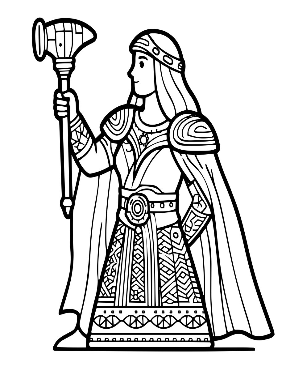 Mead Bearer - free printable coloring page