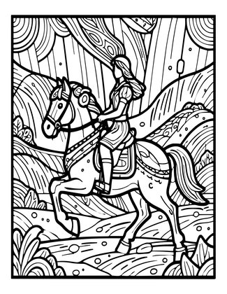 Aurora Ride - Free printable coloring page