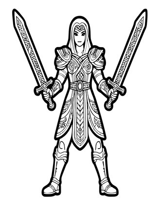 Twin Blades - Free printable coloring page