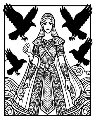 Raven Flock - Free printable coloring page