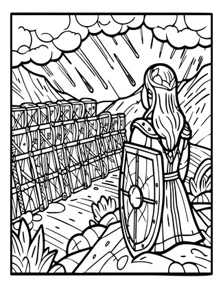 Shieldwall - Free printable coloring page