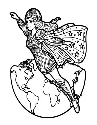 Stars Mantle - Free printable coloring page