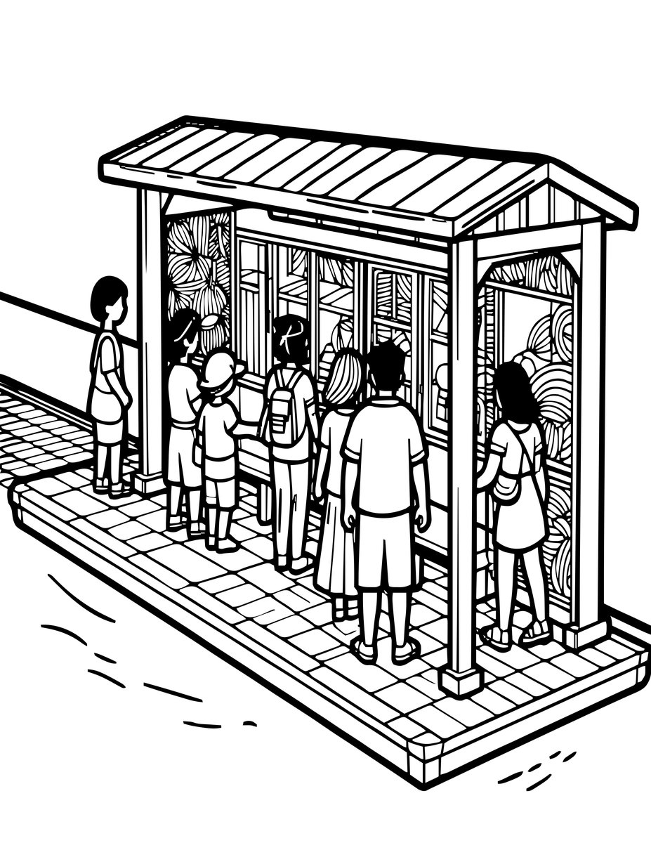 Vaporetto Station - free printable coloring page