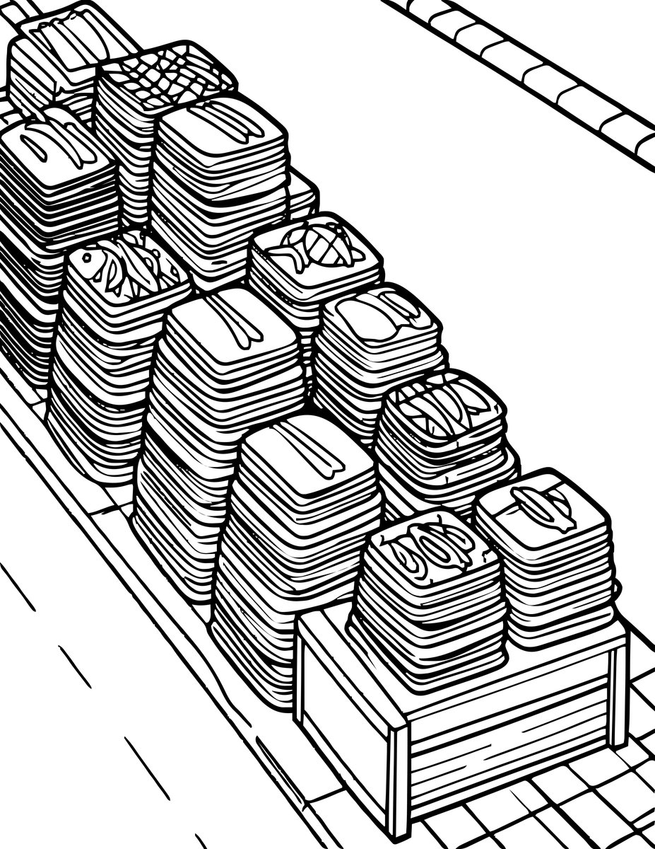 Fish Market - free printable coloring page