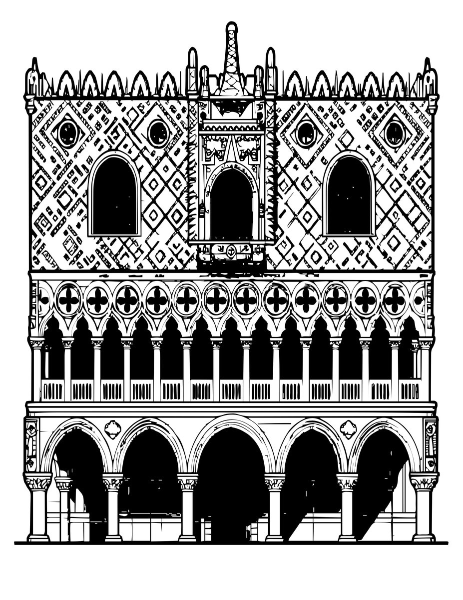Doge's Palace - free printable coloring page