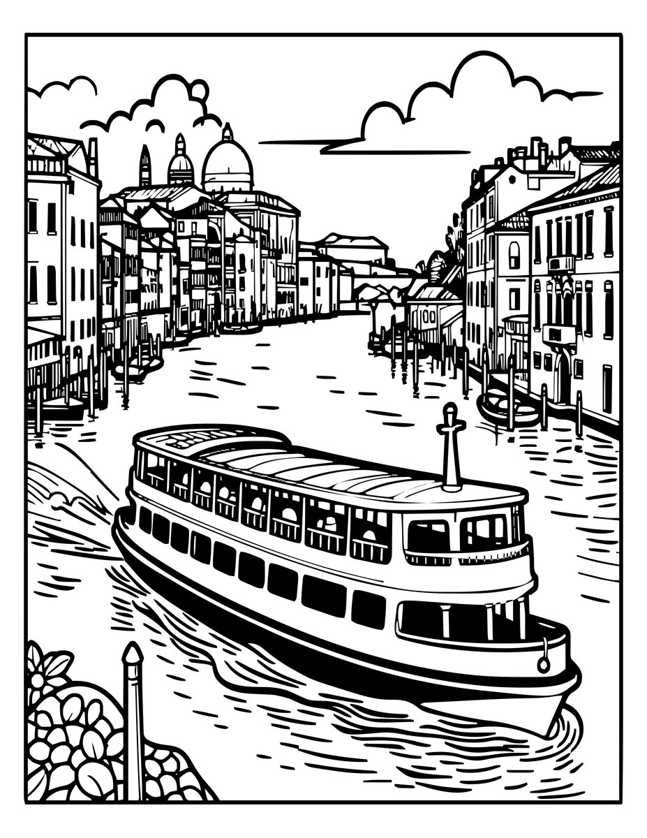 Traghetto Crossing - free printable coloring page