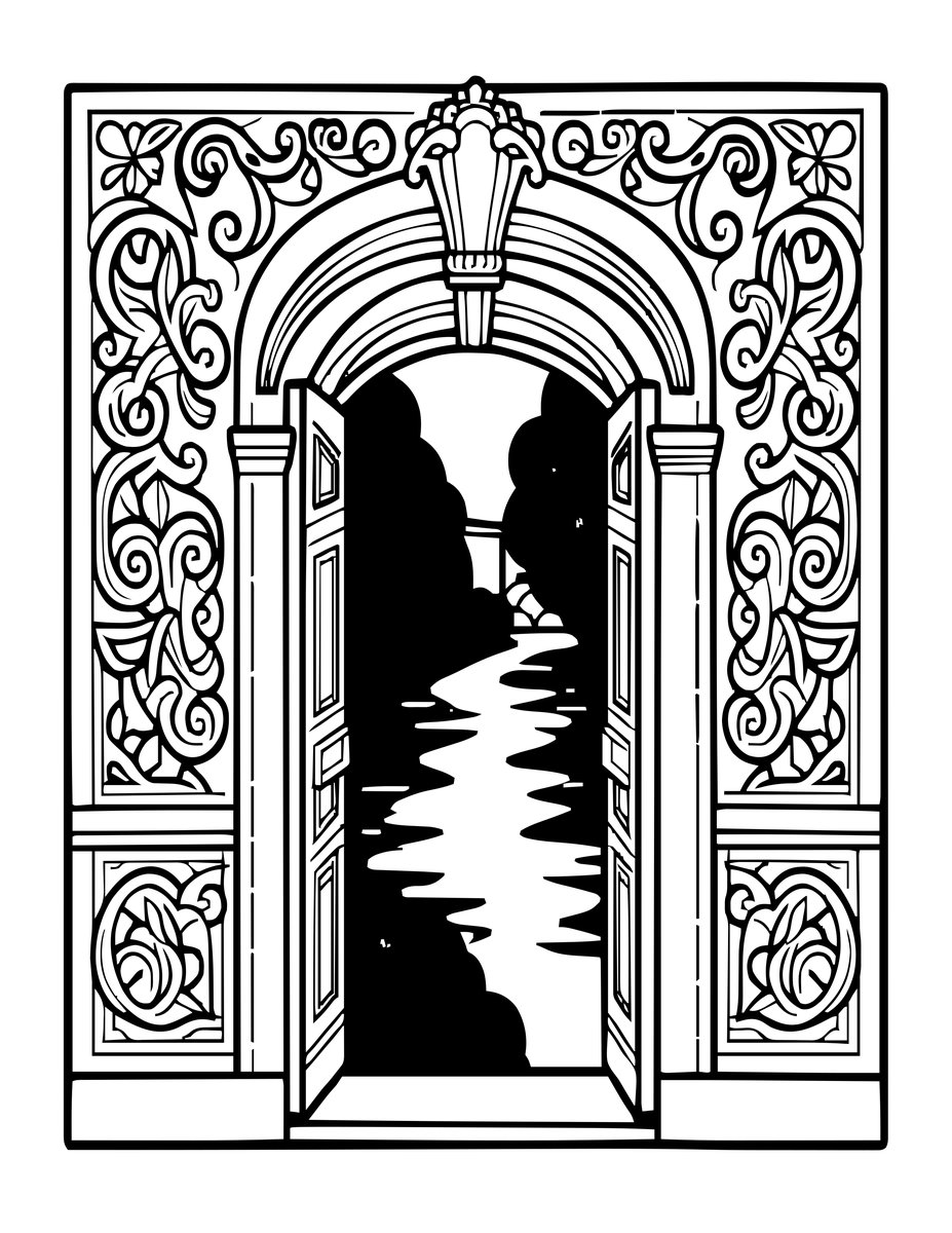 Canal Doorstep - free printable coloring page