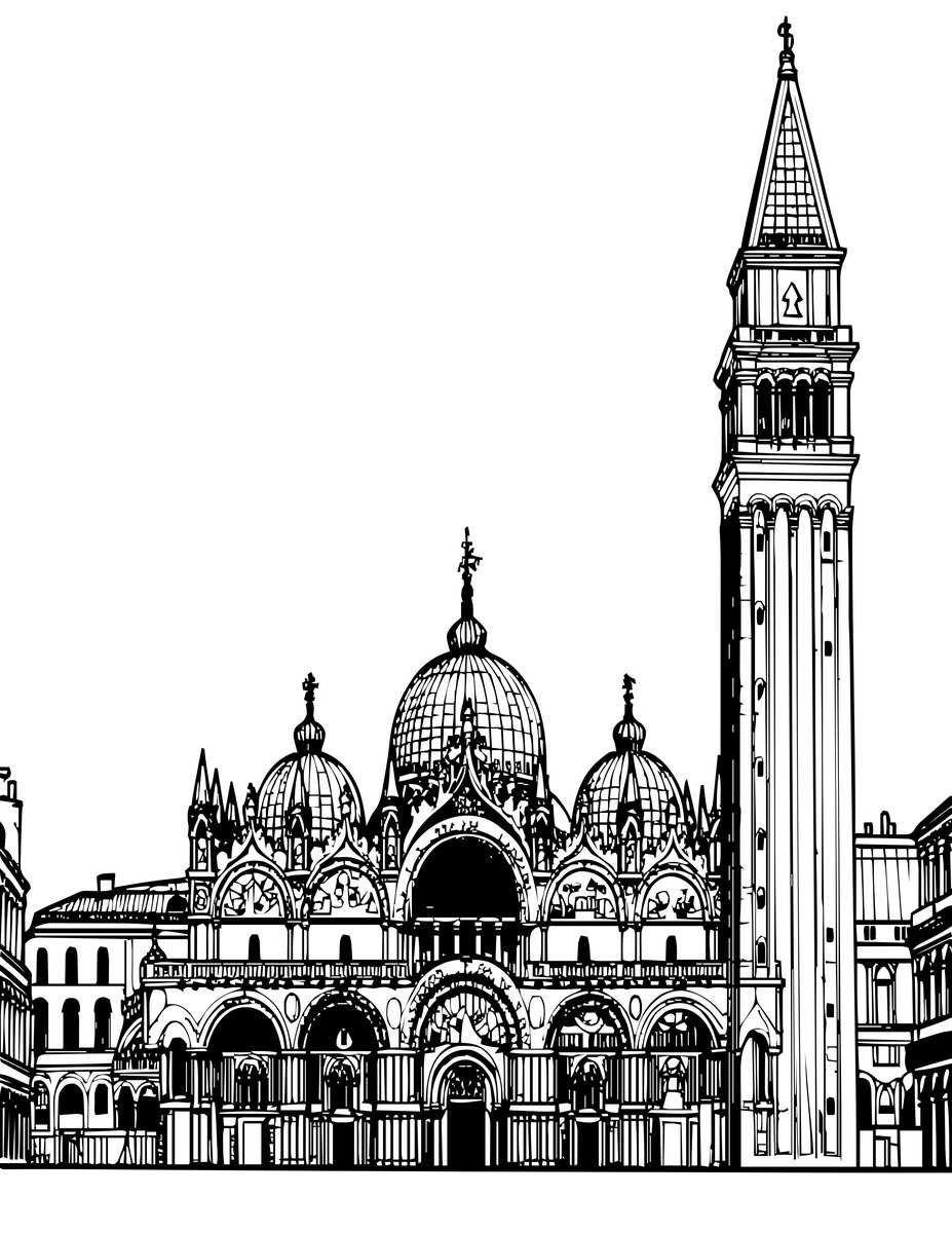 St. Mark's Square - free printable coloring page