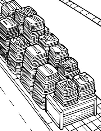 Fish Market - Free printable coloring page