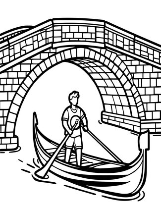 Gondola Ride - Free printable coloring page