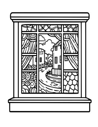 Glassblower's Shop - Free printable coloring page