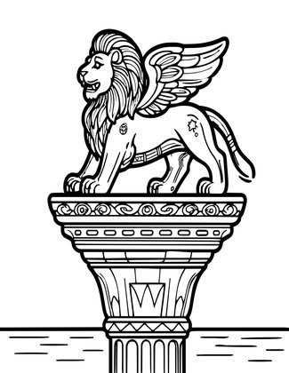Lion of Venice - Free printable coloring page