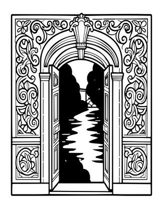 Canal Doorstep - Free printable coloring page