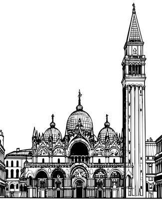 St. Mark's Square - Free printable coloring page