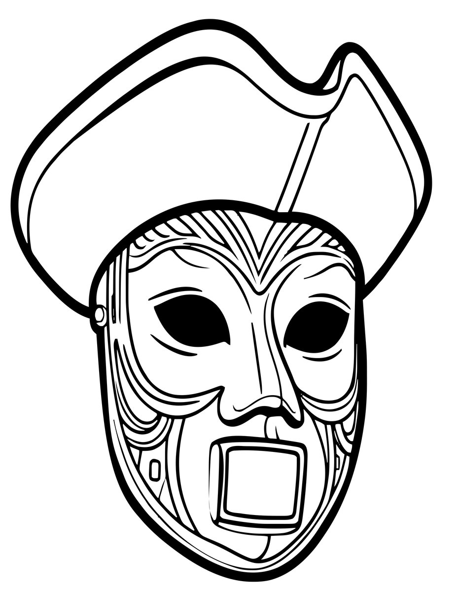 Bauta Mask - free printable coloring page
