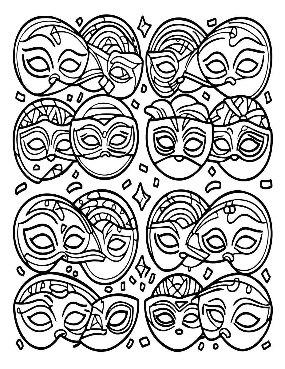 Mask Pattern - free printable coloring page