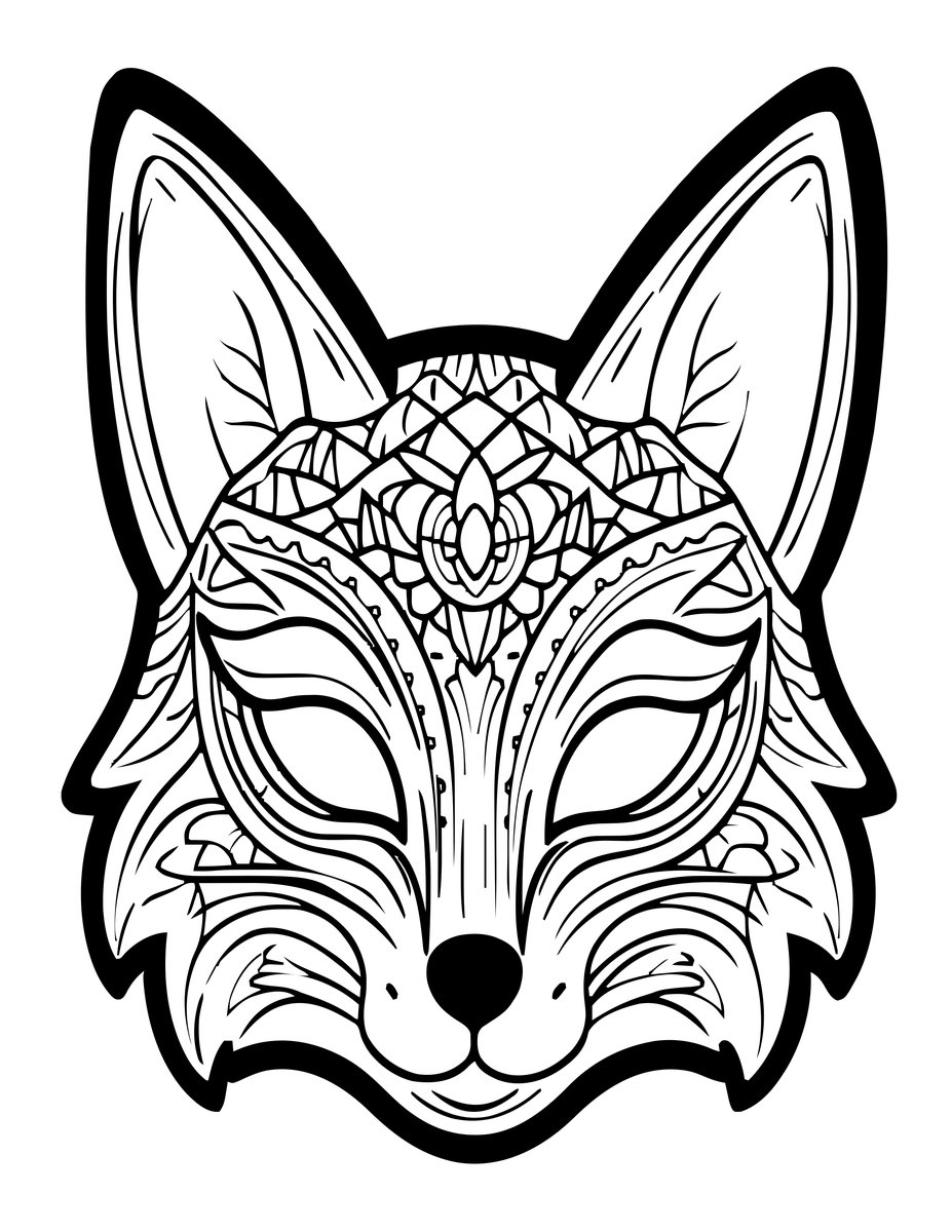 Animal Mask - free printable coloring page