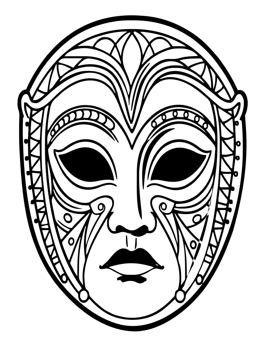 Renaissance Mask - free printable coloring page