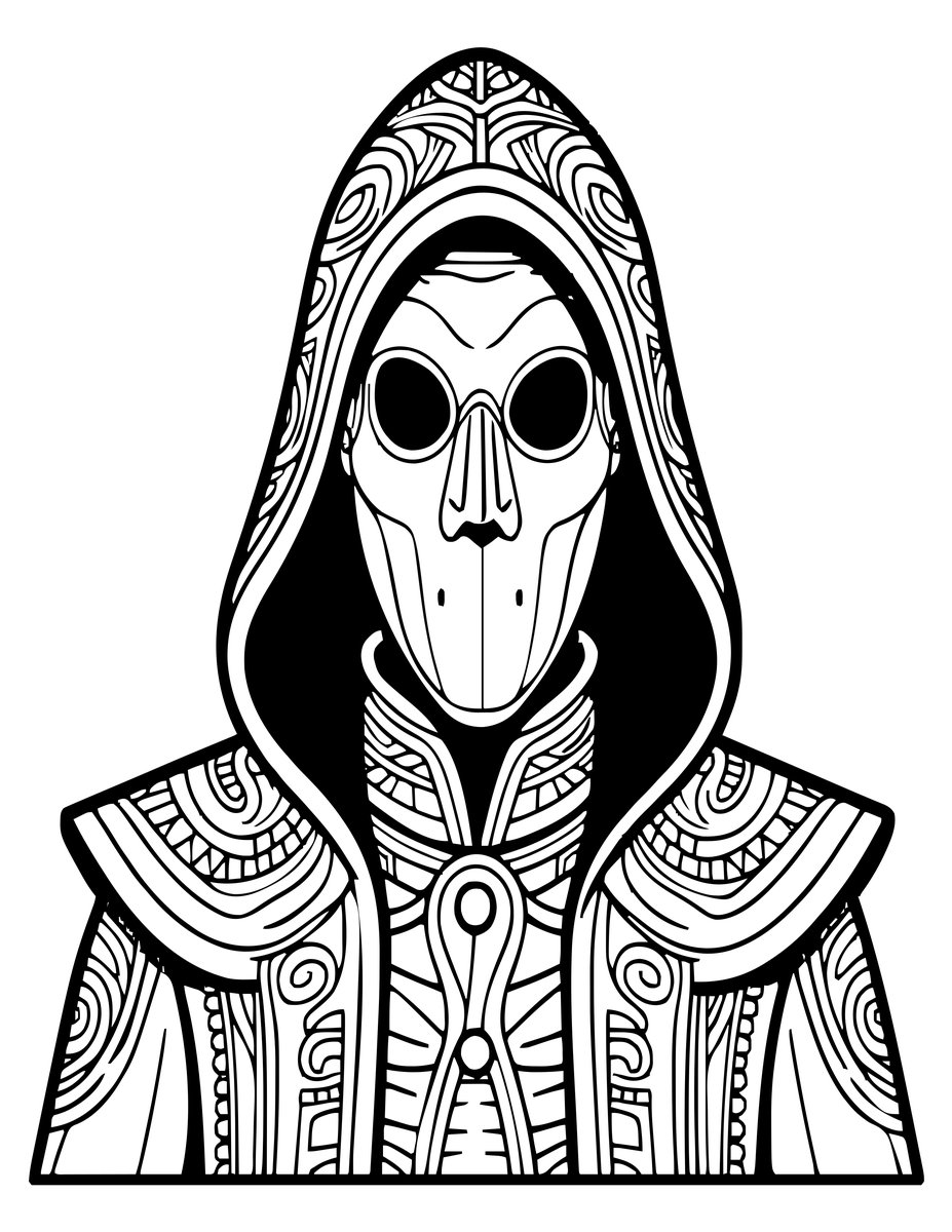 Medico della Peste - free printable coloring page