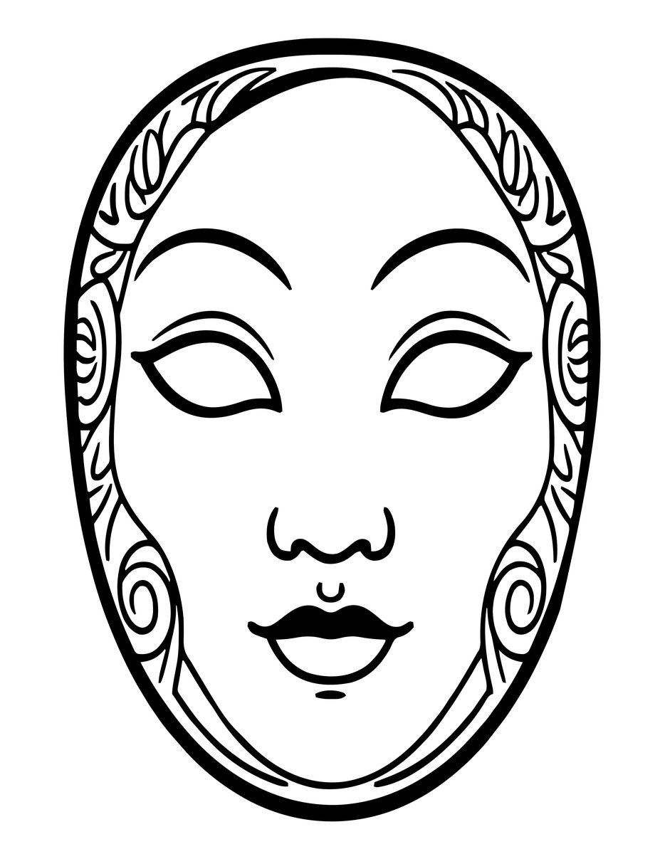 Volto Mask - free printable coloring page